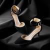 DREAM PAIRS Kitten Heel Low Heel for Women Closed Pointed Toe Pumps Wedding Party Sexy Dress Shoes Lowpointed(Black/Nubuck)