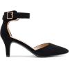 DREAM PAIRS Kitten Heel Low Heel for Women Closed Pointed Toe Pumps Wedding Party Sexy Dress Shoes Lowpointed(Black/Nubuck)
