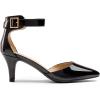 DREAM PAIRS Kitten Heel Low Heel for Women Closed Pointed Toe Pumps Wedding Party Sexy Dress Shoes Lowpointed(Black/Pat)