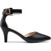 DREAM PAIRS Kitten Heel Low Heel for Women Closed Pointed Toe Pumps Wedding Party Sexy Dress Shoes Lowpointed(Black/Pu)