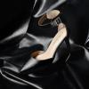 DREAM PAIRS Kitten Heel Low Heel for Women Closed Pointed Toe Pumps Wedding Party Sexy Dress Shoes Lowpointed(Black/Pu)