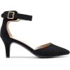 DREAM PAIRS Kitten Heel Low Heel for Women Closed Pointed Toe Pumps Wedding Party Sexy Dress Shoes Lowpointed(Black/Suede)