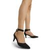 DREAM PAIRS Kitten Heel Low Heel for Women Closed Pointed Toe Pumps Wedding Party Sexy Dress Shoes Lowpointed(Black/Suede)