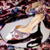 DREAM PAIRS Kitten Heel Low Heel for Women Closed Pointed Toe Pumps Wedding Party Sexy Dress Shoes Lowpointed(Floral)