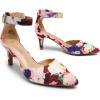 DREAM PAIRS Kitten Heel Low Heel for Women Closed Pointed Toe Pumps Wedding Party Sexy Dress Shoes Lowpointed(Floral)