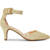 DREAM PAIRS Kitten Heel Low Heel for Women Closed Pointed Toe Pumps Wedding Party Sexy Dress Shoes Lowpointed(Gold/Glitter)