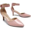 DREAM PAIRS Kitten Heel Low Heel for Women Closed Pointed Toe Pumps Wedding Party Sexy Dress Shoes Lowpointed(Pink/Pat)