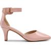 DREAM PAIRS Kitten Heel Low Heel for Women Closed Pointed Toe Pumps Wedding Party Sexy Dress Shoes Lowpointed(Pink/Pat)