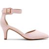 DREAM PAIRS Kitten Heel Low Heel for Women Closed Pointed Toe Pumps Wedding Party Sexy Dress Shoes Lowpointed(Pink/Suede)