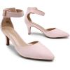 DREAM PAIRS Kitten Heel Low Heel for Women Closed Pointed Toe Pumps Wedding Party Sexy Dress Shoes Lowpointed(Pink/Suede)