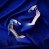 DREAM PAIRS Kitten Heel Low Heel for Women Closed Pointed Toe Pumps Wedding Party Sexy Dress Shoes Lowpointed(Royal/Blue)