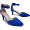 DREAM PAIRS Kitten Heel Low Heel for Women Closed Pointed Toe Pumps Wedding Party Sexy Dress Shoes Lowpointed(Royal/Blue)