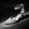 DREAM PAIRS Kitten Heel Low Heel for Women Closed Pointed Toe Pumps Wedding Party Sexy Dress Shoes Lowpointed(Silver/Glitter)