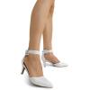DREAM PAIRS Kitten Heel Low Heel for Women Closed Pointed Toe Pumps Wedding Party Sexy Dress Shoes Lowpointed(Silver/Glitter)