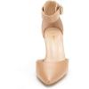 DREAM PAIRS Kitten Heel Low Heel for Women Closed Pointed Toe Pumps Wedding Party Sexy Dress Shoes Lowpointed(Taupe/Pu)