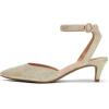 DREAM PAIRS Kitten Heels for Women Low Heel Dress Shoes Wedding Dress Closed Toe Pump Shoes(Gold/Glitter)