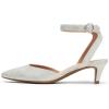 DREAM PAIRS Kitten Heels for Women Low Heel Dress Shoes Wedding Dress Closed Toe Pump Shoes(Silver/Glitter)