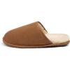 DREAM PAIRS Mens Avalon Scuff Slip on Fuzzy Faux Wool Lining Warm Indoor Outdoor House Slippers Tan?Size 11