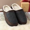 DREAM PAIRS Men’s Cozy Memory Foam Slippers with Fuzzy Wool-Like Lining, Slip-on Washable Indoor Outdoor House Shoes(Brown/Grey)