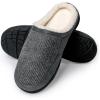 DREAM PAIRS Men’s Cozy Memory Foam Slippers with Fuzzy Wool-Like Lining, Slip-on Washable Indoor Outdoor House Shoes(Light Grey)