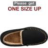 DREAM PAIRS Men’s Dsl2110m Fuzzy Microsuede Moccasin Slippers with Plush Lining House Shoes, Black, Size 11