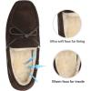 DREAM PAIRS Men’s House Slippers Moccasin Indoor Outdoor Fuzzy Furry Loafers Suede Leather Warm Comfortable Shoes(02-brown)