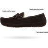 DREAM PAIRS Men’s House Slippers Moccasin Indoor Outdoor Fuzzy Furry Loafers Suede Leather Warm Comfortable Shoes(02-brown)