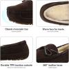 DREAM PAIRS Men’s House Slippers Moccasin Indoor Outdoor Fuzzy Furry Loafers Suede Leather Warm Comfortable Shoes(02-brown)