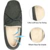 DREAM PAIRS Men’s House Slippers Moccasin Indoor Outdoor Fuzzy Furry Loafers Suede Leather Warm Comfortable Shoes(02-grey)