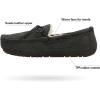 DREAM PAIRS Men’s House Slippers Moccasin Indoor Outdoor Fuzzy Furry Loafers Suede Leather Warm Comfortable Shoes(02-grey)