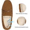 DREAM PAIRS Men’s House Slippers Moccasin Indoor Outdoor Fuzzy Furry Loafers Suede Leather Warm Comfortable Shoes(02-tan)