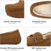 DREAM PAIRS Men’s House Slippers Moccasin Indoor Outdoor Fuzzy Furry Loafers Suede Leather Warm Comfortable Shoes(02-tan)