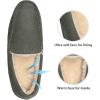 DREAM PAIRS Men’s House Slippers Moccasin Indoor Outdoor Fuzzy Furry Loafers Suede Leather Warm Comfortable Shoes(Grey)