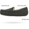 DREAM PAIRS Men’s House Slippers Moccasin Indoor Outdoor Fuzzy Furry Loafers Suede Leather Warm Comfortable Shoes(Grey)
