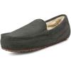 DREAM PAIRS Men’s House Slippers Moccasin Indoor Outdoor Fuzzy Furry Loafers Suede Leather Warm Comfortable Shoes(Grey)