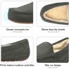 DREAM PAIRS Men’s House Slippers Moccasin Indoor Outdoor Fuzzy Furry Loafers Suede Leather Warm Comfortable Shoes(Grey)