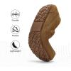 DREAM PAIRS Men’s House Slippers Moccasin Indoor Outdoor Fuzzy Furry Loafers Suede Leather Warm Comfortable Shoes(Tan)