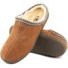 DREAM PAIRS Mens MUFFY_01 Scuff Slip on Fuzzy Faux Wool Lining Warm Indoor Outdoor House Slippers Tan ，Size 10