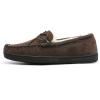 DREAM PAIRS Men’s Moccasin Slippers Fuzzy Plush House Shoes Indoor Outdoor Fleece Lining Loafers(Brown)