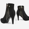 DREAM PAIRS Women’s Ankle Boots High Stiletto Heel Booties Fashion Zipper Short Boots(Black-1)