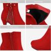 DREAM PAIRS Women’s Ankle Boots High Stiletto Heel Booties Fashion Zipper Short Boots(Red-1)