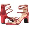 DREAM PAIRS Women’s Block Chunky Rhinestone Low Heels Square Toe Sparkly Dressy Ankle Strap Heels Sandals(Red/Rhinestone)