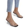DREAM PAIRS Women’s Clear Heels Square Toe High Stiletto Mules Slip on Wedding Dress Heel Sandals(Black Clear)