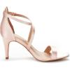 DREAM PAIRS Women’s Dolce Fashion Stilettos Open Toe Pump Heel Sandals(Champagne Satin)