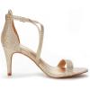DREAM PAIRS Women’s Dolce Fashion Stilettos Open Toe Pump Heel Sandals(Gold Glitter)