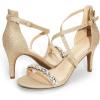 DREAM PAIRS Women’s Dolce Fashion Stilettos Open Toe Pump Heel Sandals(Gold-rhinestone)