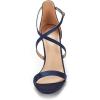 DREAM PAIRS Women’s Dolce Fashion Stilettos Open Toe Pump Heel Sandals(Navy Satin)