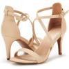 DREAM PAIRS Women’s Dolce Fashion Stilettos Open Toe Pump Heel Sandals(Nude Nubuck)