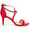 DREAM PAIRS Women’s Dolce Fashion Stilettos Open Toe Pump Heel Sandals(Red Satin)
