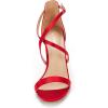 DREAM PAIRS Women’s Dolce Fashion Stilettos Open Toe Pump Heel Sandals(Red Satin)